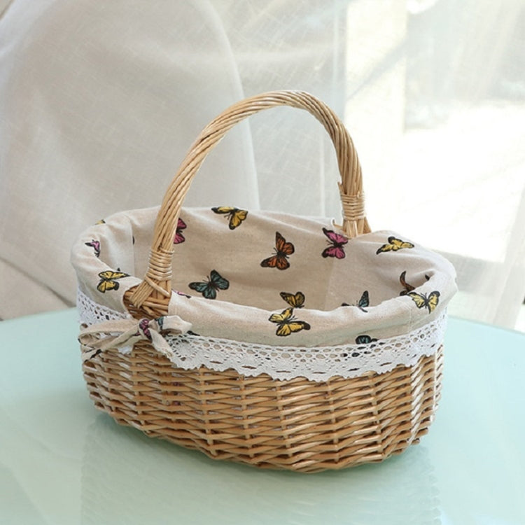 Hand-woven Picnic Basket Sackcloth Rattan Storage Basket