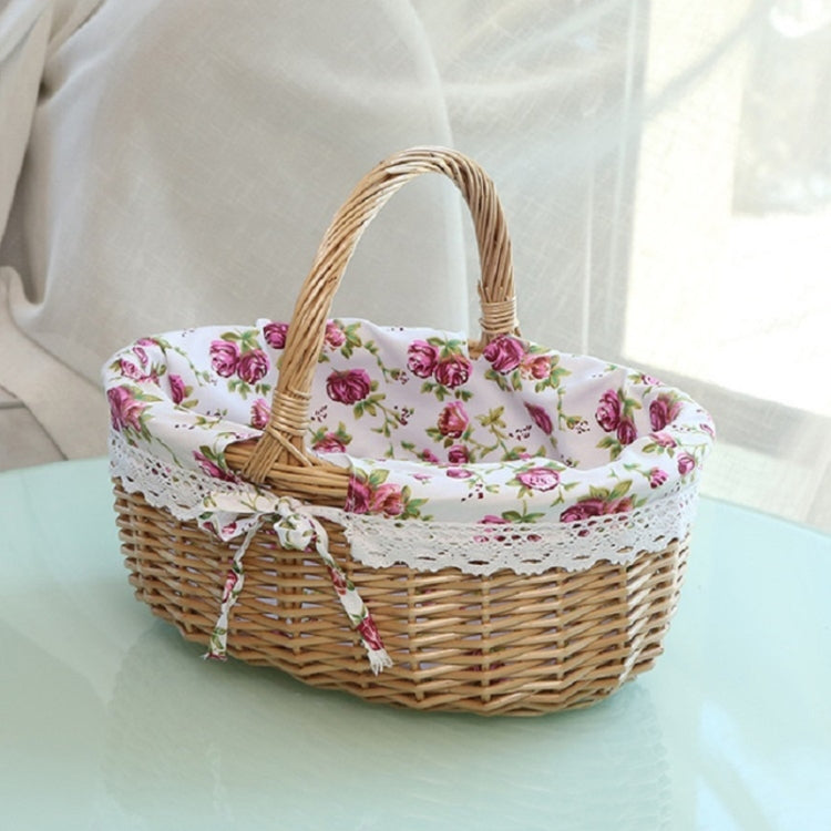 Hand-woven Picnic Basket Sackcloth Rattan Storage Basket