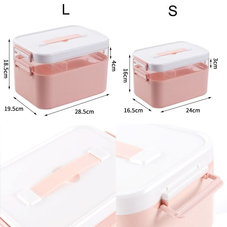 Household Portable Cosmetic Finishing Storage Box Large-capacity Family Safety Emergency Storage Box Double-layer Medicine Case