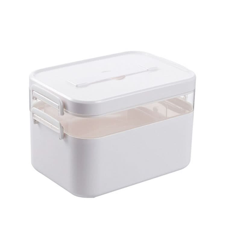 Household Portable Cosmetic Finishing Storage Box Large-capacity Family Safety Emergency Storage Box Double-layer Medicine Case Reluova