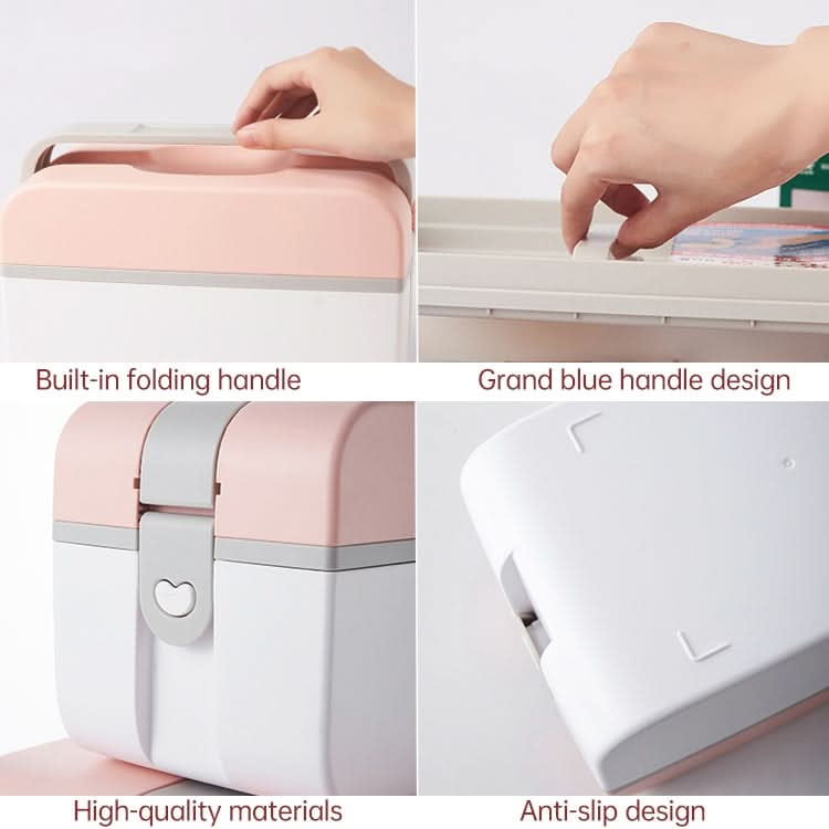 Multifunctional Household Dustproof Family Safety Emergency Storage Box Double-layer Medicine Case