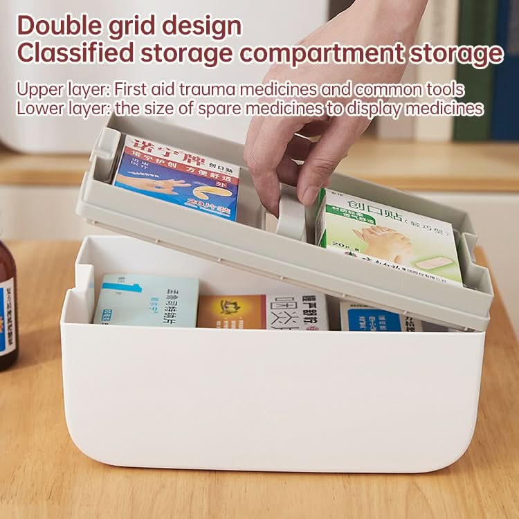 Multifunctional Household Dustproof Family Safety Emergency Storage Box Double-layer Medicine Case