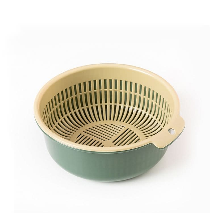 Double-Layer Hollow Fruit & Vegetable Drain Basket Household Plastic Vegetable Washing Basket - Reluova