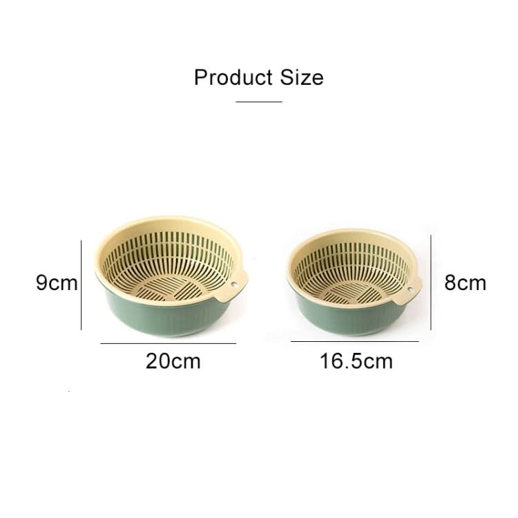 Double-Layer Hollow Fruit & Vegetable Drain Basket Household Plastic Vegetable Washing Basket - Reluova