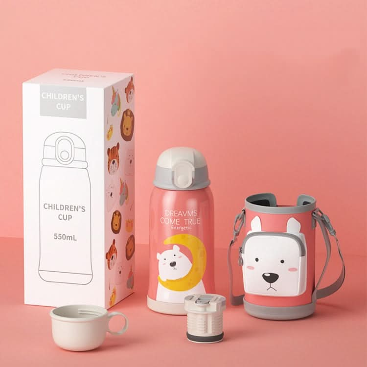 Smart Cartoon Animal Children Straw Cup Student Insulated Water Cup With Cup Cover - Reluova