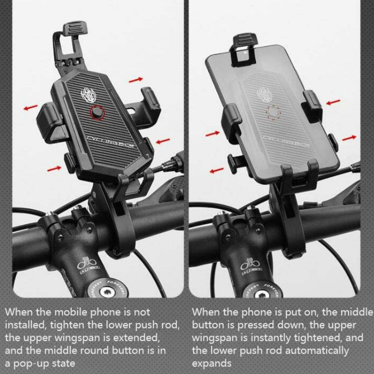 Bicycle Mobile Phone Holder Can Rotate And Adjust Fixed Aluminum Alloy Bracket Automatic Grab Bracket Reluova