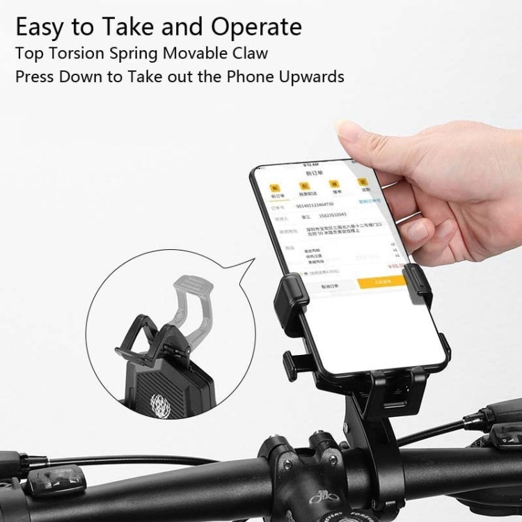 Bicycle Mobile Phone Holder Can Rotate And Adjust Fixed Aluminum Alloy Bracket Automatic Grab Bracket Reluova