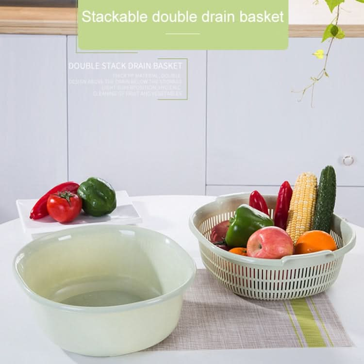 Double-Layer Vegetable Washing & Draining Basket Kitchen Fruit & Vegetable Storage Basket - Reluova