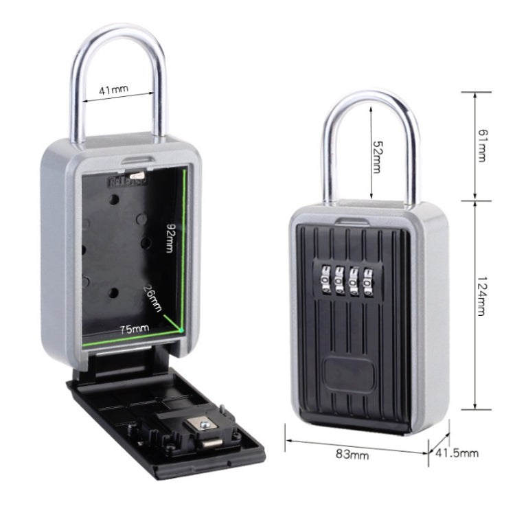 Password Key Box Wall-Mounted Metal Box Password Box Outdoor Key Anti-Theft Storage Box Reluova