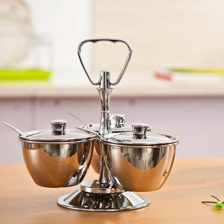 Stainless Steel Rotating Seasoning Pot Set - Reluova