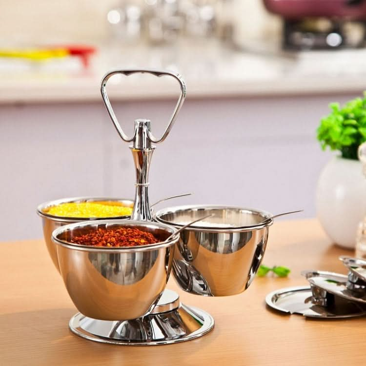 Stainless Steel Rotating Seasoning Pot Set - Reluova