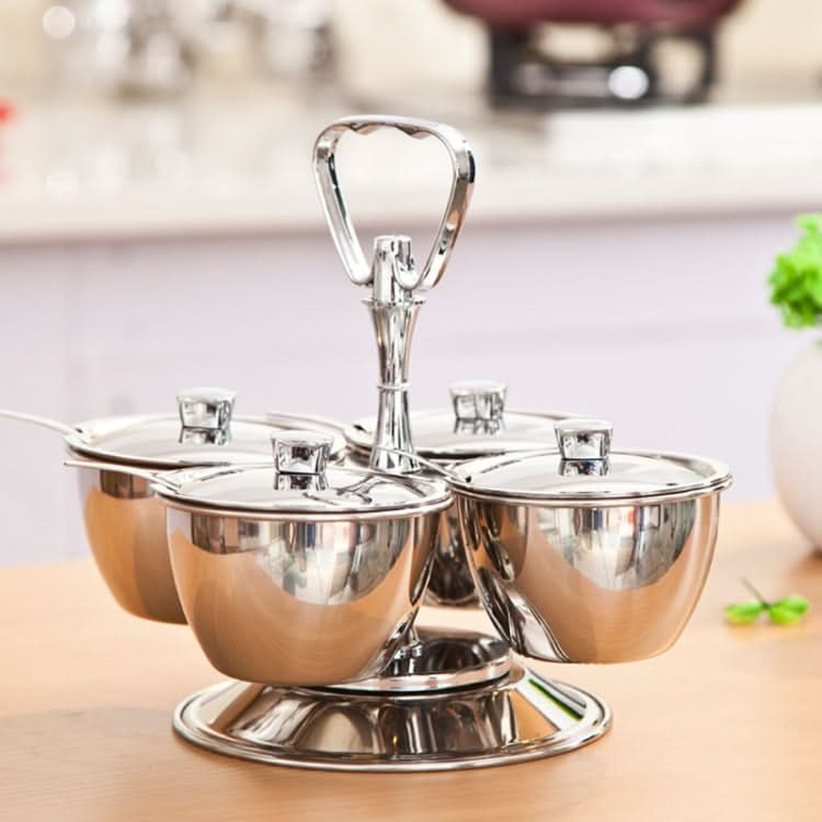 Stainless Steel Rotating Seasoning Pot Set - Reluova