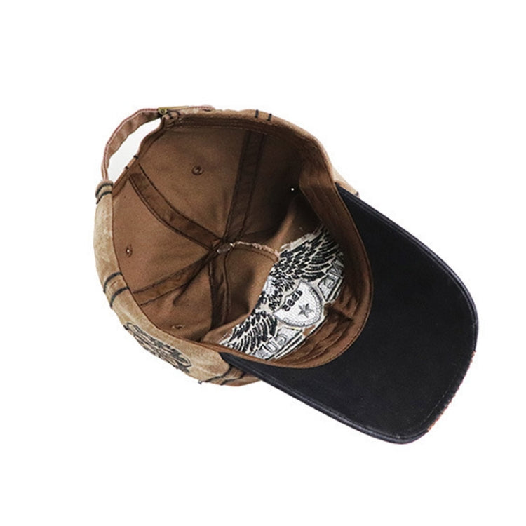 YANG GUAN Eagle Pattern Embroidered Washed Baseball Cap Sun Protection Cap