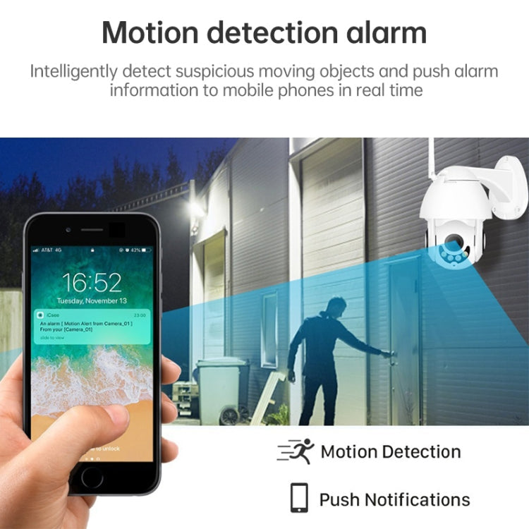 PTZ Control 355 Degree Rotation Infrared WiFi Smart Dome Camera, Two-Way Voice Intercom Monitor