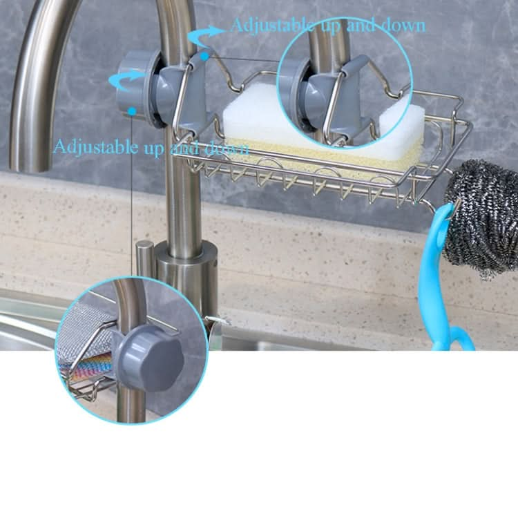 Faucet Rack Stainless Steel Perforated Free Kitchen Sink Storage Rack Rag Sponge Drain Rack - Reluova