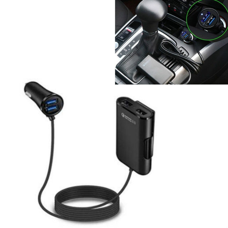 One For Four 8A Car Charger QC3.0 Fast Charge 4USB Car Front And Rear Seat Car Charger ÎҵÄÉ̵ê