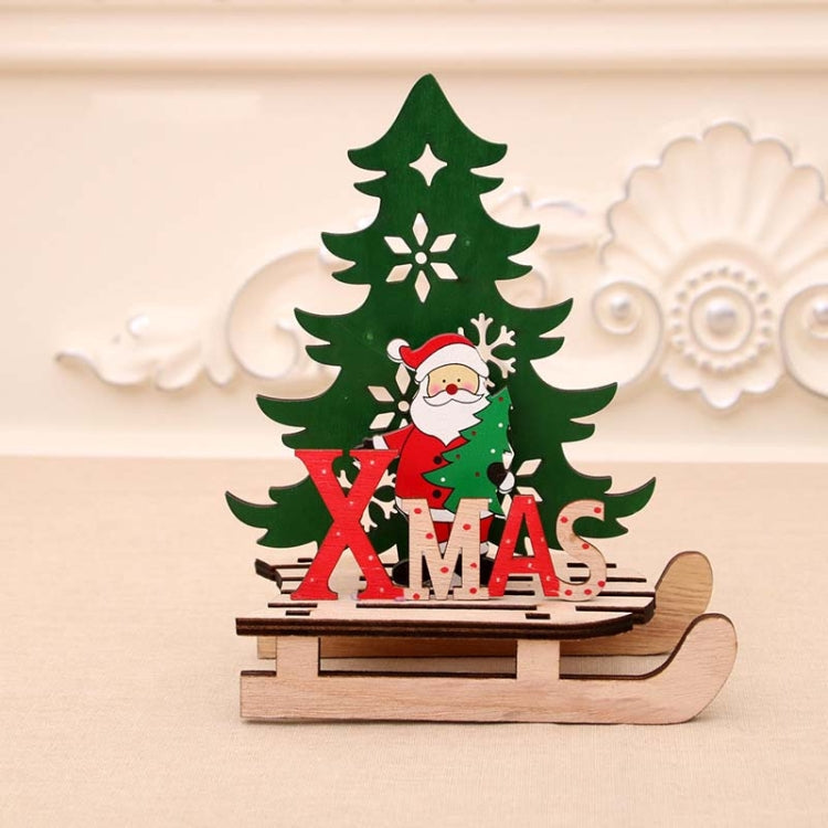 Christmas Decorations Christmas Painted Wooden Assembly DIY Sleigh Car Decoration Jigsaw Puzzle Gift My Store