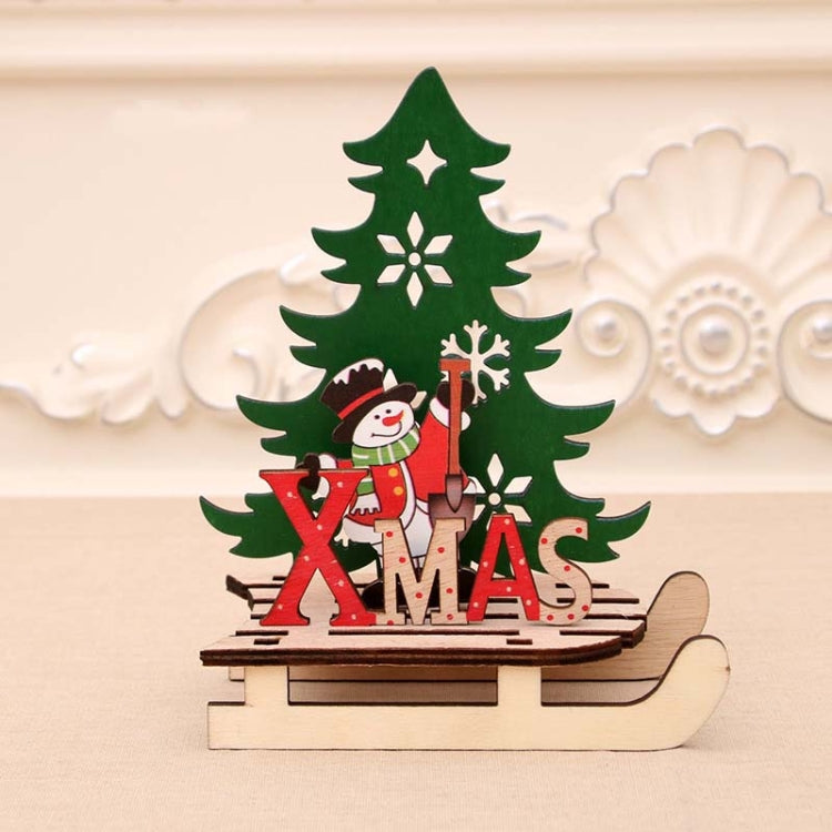 Christmas Decorations Christmas Painted Wooden Assembly DIY Sleigh Car Decoration Jigsaw Puzzle Gift