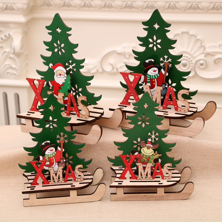 Christmas Decorations Christmas Painted Wooden Assembly DIY Sleigh Car Decoration Jigsaw Puzzle Gift My Store