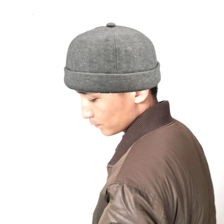 G12788 Iron Mark Street Melon Skullcap Retro Flanged Landlord Hat without Eaves Reluova