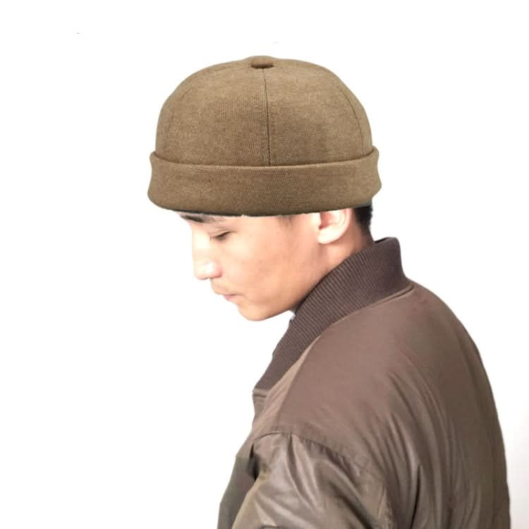 G12788 Iron Mark Street Melon Skullcap Retro Flanged Landlord Hat without Eaves Reluova