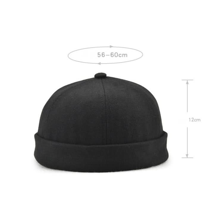 G12788 Iron Mark Street Melon Skullcap Retro Flanged Landlord Hat without Eaves Reluova