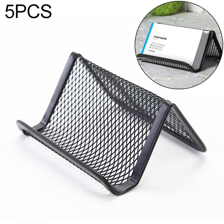 5 PCS Office Convenient Practical Metal Mesh Card Holder My Store