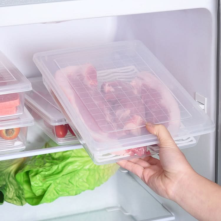 Kitchen Refrigerator Drainable Fresh-Keeping Box Food Plastic Sealed Freezer Storage Box Fish Fresh Box - Reluova