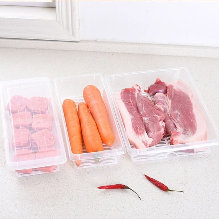 Kitchen Refrigerator Drainable Fresh-Keeping Box Food Plastic Sealed Freezer Storage Box Fish Fresh Box - Reluova