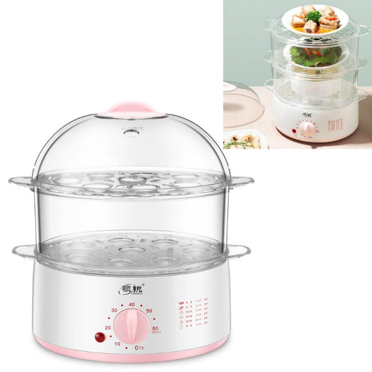 LINGRUI Timer Mini Multi-Function Egg Cooker Automatic Power Off Home Breakfast Machine, CN Plug Reluova