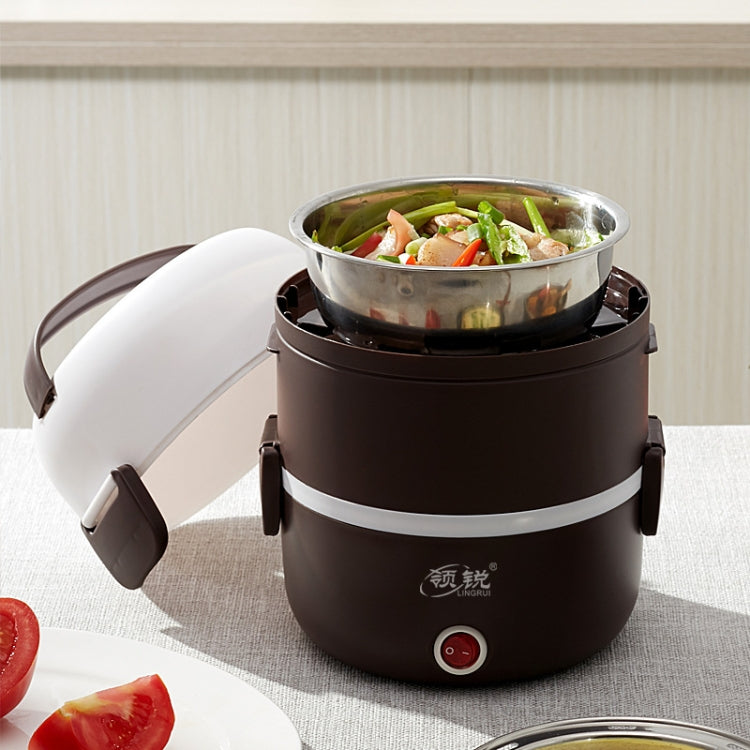 LINGRUI Multi-Function Electric Lunch Box Electric Heating Insulation Cooking Mini Rice Cooker, CN Plug Reluova