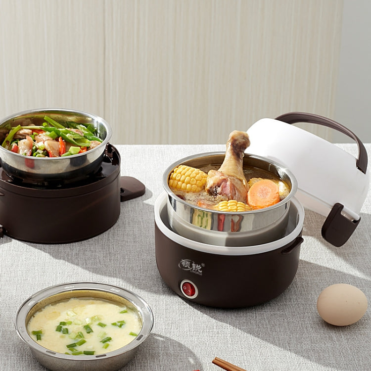 LINGRUI Multi-Function Electric Lunch Box Electric Heating Insulation Cooking Mini Rice Cooker, CN Plug