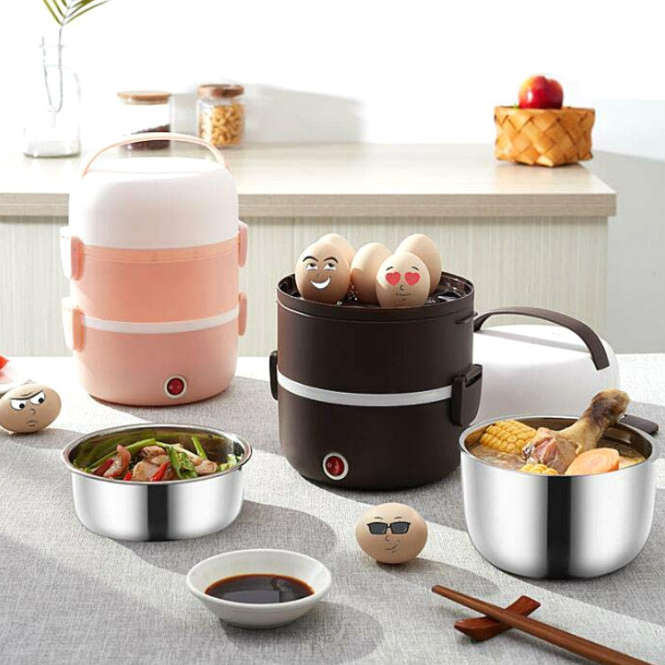 LINGRUI Multi-Function Electric Lunch Box Electric Heating Insulation Cooking Mini Rice Cooker, CN Plug