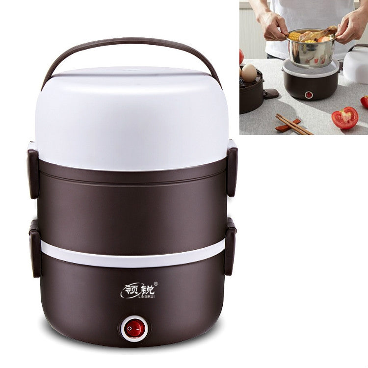 LINGRUI Multi-Function Electric Lunch Box Electric Heating Insulation Cooking Mini Rice Cooker, CN Plug Reluova