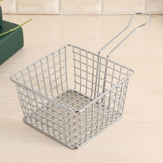 Electroplating Wrought Iron Fries Fried Basket Mini Grid Fried Food Storage Basket - Reluova