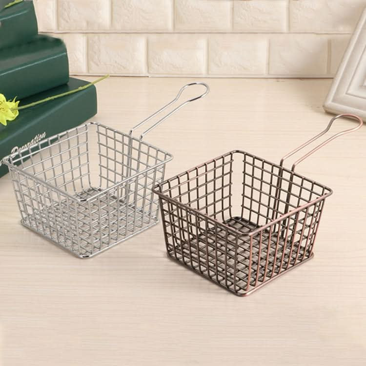 Electroplating Wrought Iron Fries Fried Basket Mini Grid Fried Food Storage Basket - Reluova