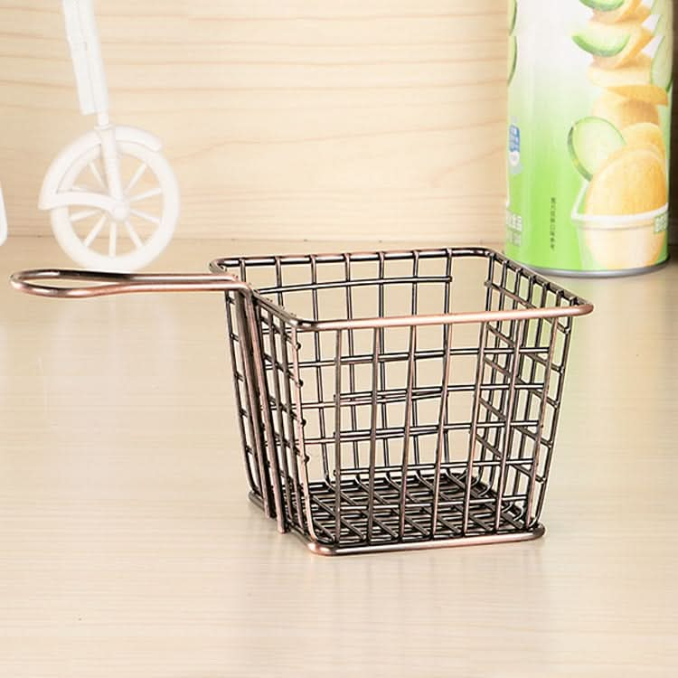 Electroplating Wrought Iron Fries Fried Basket Mini Grid Fried Food Storage Basket - Reluova