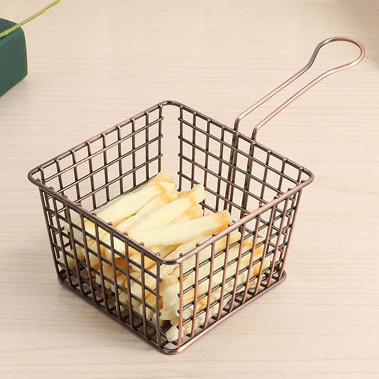 Electroplating Wrought Iron Fries Fried Basket Mini Grid Fried Food Storage Basket - Reluova