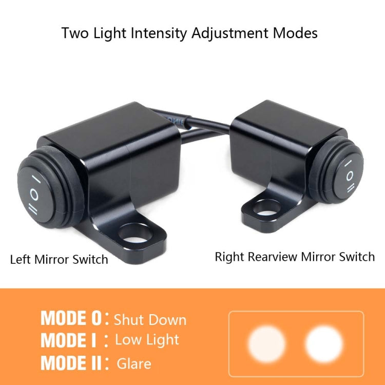 2 PCS / Set Motorcycle LED Lights Rearview Mirror Left And Right Switches Waterproof Boat-Shaped Switches-Reluova