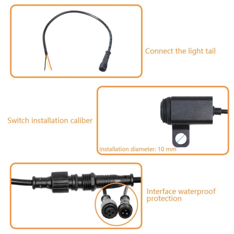 2 PCS / Set Motorcycle LED Lights Rearview Mirror Left And Right Switches Waterproof Boat-Shaped Switches-Reluova