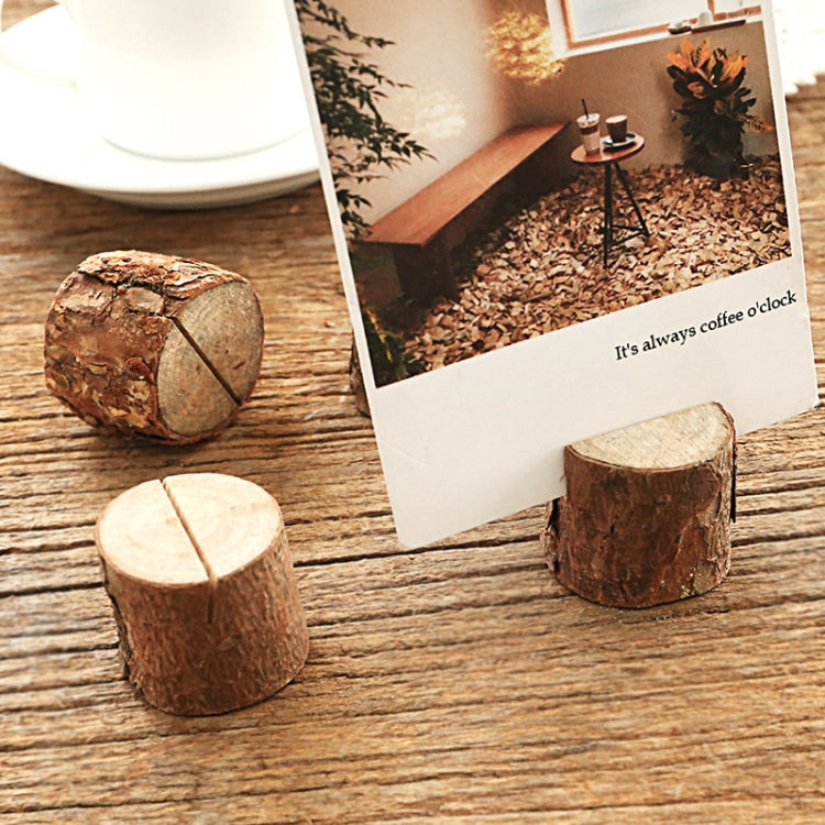 Wooden Stump Shape Wedding Party Reception Place Card Holder Stand Number Name Table Menu Picture Photo Clip Card Holder My Store