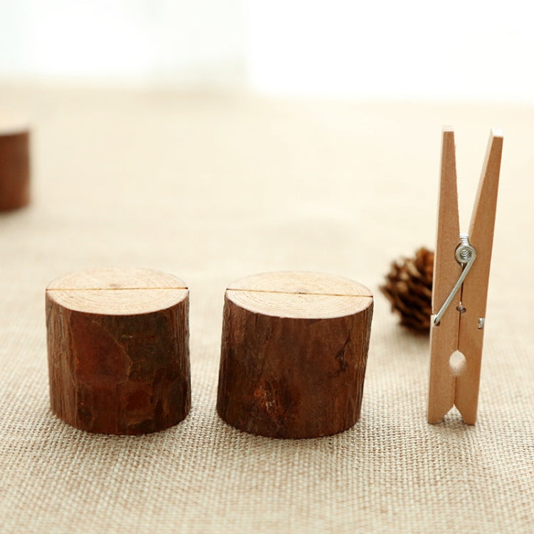 Wooden Stump Shape Wedding Party Reception Place Card Holder Stand Number Name Table Menu Picture Photo Clip Card Holder