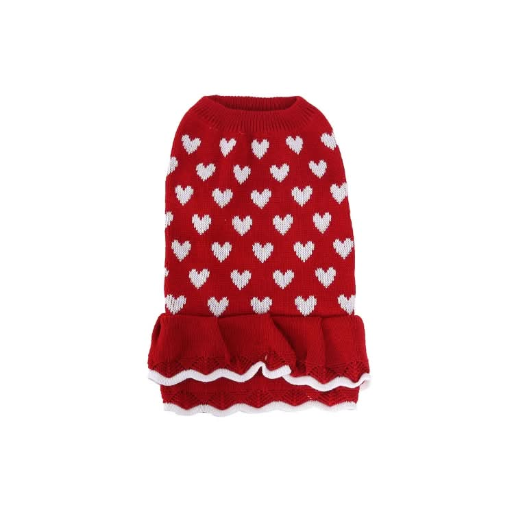 Autumn Winter Pet Red Love Sweater Festive Christmas Pet Clothes - Reluova