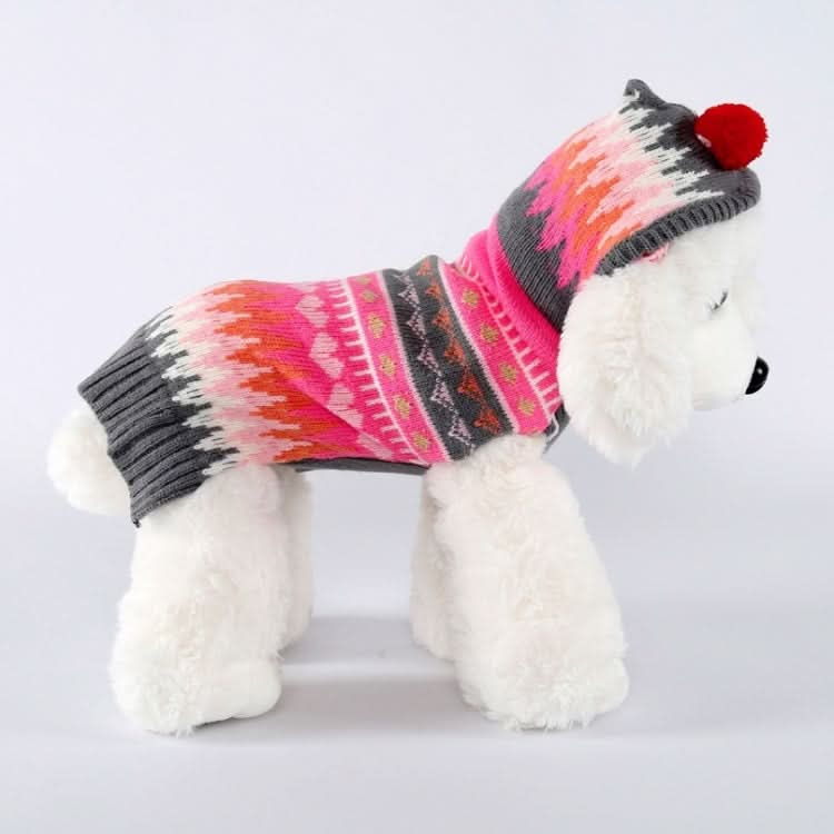 Pet Christmas Costume Sweater Hooded Ball Snowflake Costume - Reluova