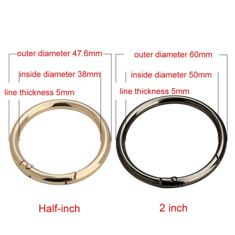 10pcs Zinc Alloy Spring Ring Metal Open Bag Webbing Keychain