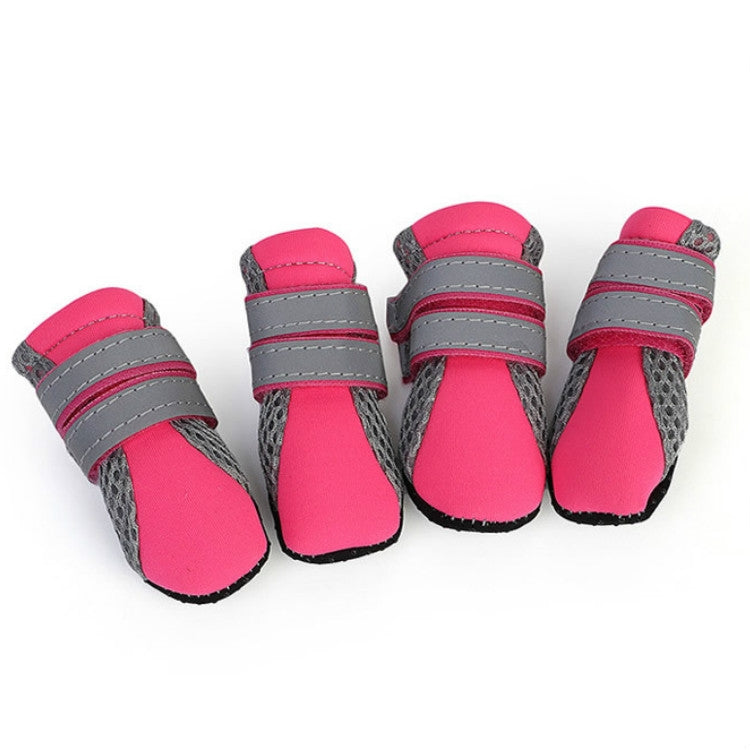 4 in 1 Pet Shoes Dog Shoes Walking Shoes Small Dogs Pet Supplies, Size: S(Pink)-Reluova