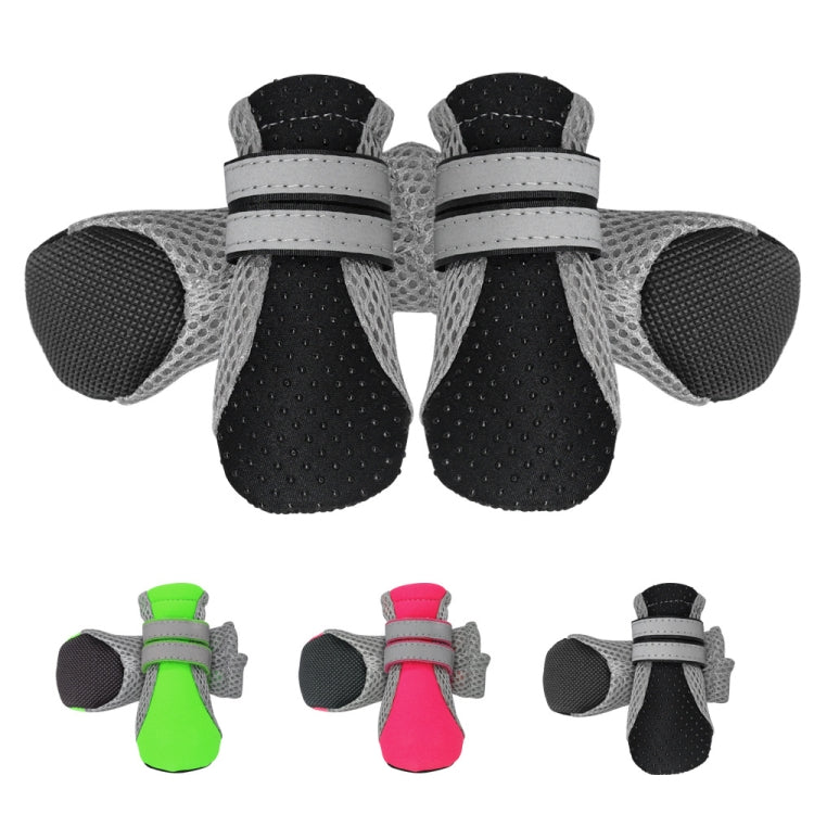 4 in 1 Pet Shoes Dog Shoes Walking Shoes Small Dogs Pet Supplies, Size: S(Pink)-Reluova