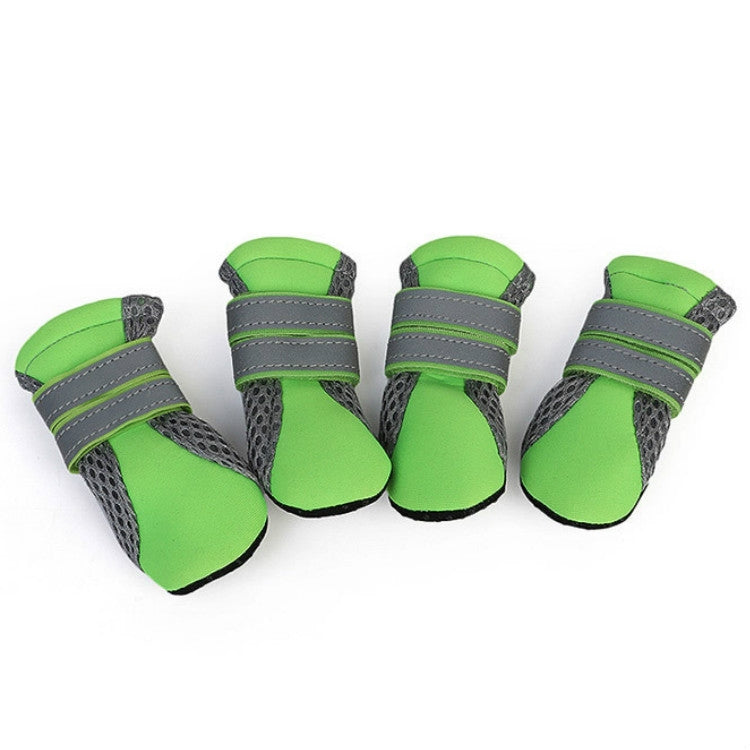 4 in 1 Pet Shoes Dog Shoes Walking Shoes Small Dogs Pet Supplies, Size: M(Green)-Reluova