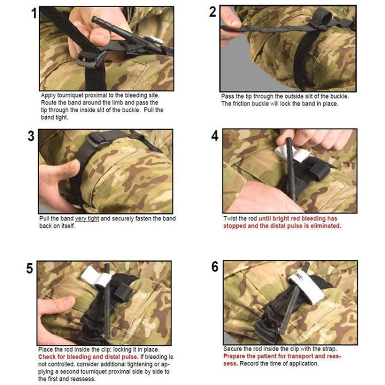 Outdoor Portable One-handed Spinning Emergency Buckle Artery Tourniquet