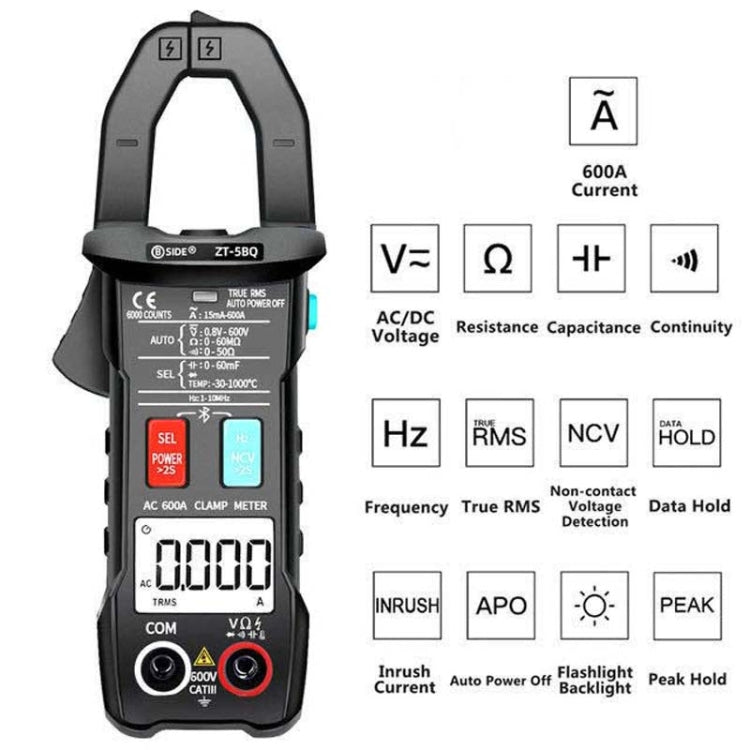 BSIDE  Bluetooth 5.0 6000 Words High Precision Smart AC Clamp Meter Reluova